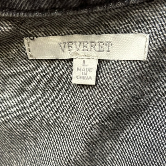 NWOT Windsor Here to Standout Marabou Sleeve Denim Jacket - Picture 4 of 4